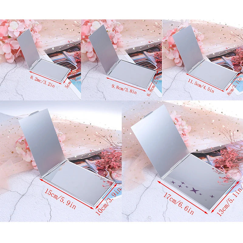 CX266 Ultra-thin Folding Make Up Mirror Personalised Portable Compact Cosmetic Mirror Pocket Rectangle Makeup Folding Mirrors
