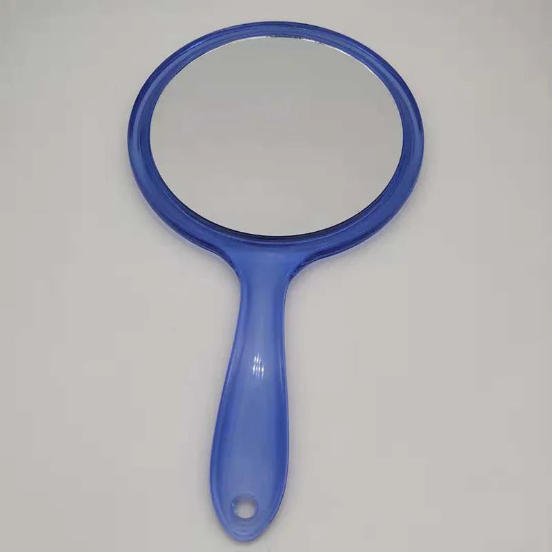 TSHOU769 Hand Mirror Double-sided Handheld Mirror 1x/3x Magnifying Mirror With Handle Transparent Hand Mirror Rounded Shape Make