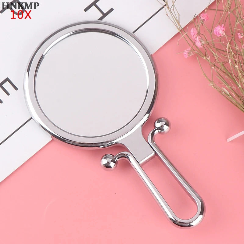 SET18  Travel 15/10X Magnifying Handheld Vanity Mirror Folding Hand Held Mirror-Double Sided Folding Adjustable Pedestal Makeup