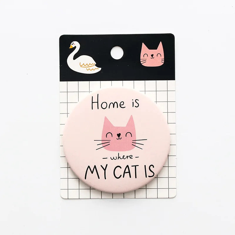 TSHOU922  Cartoon Pocket Mirror Cute Personality Fashion Portable Round Mirror Mini Makeup Mirror Gift Giveaway For Beauty Tools