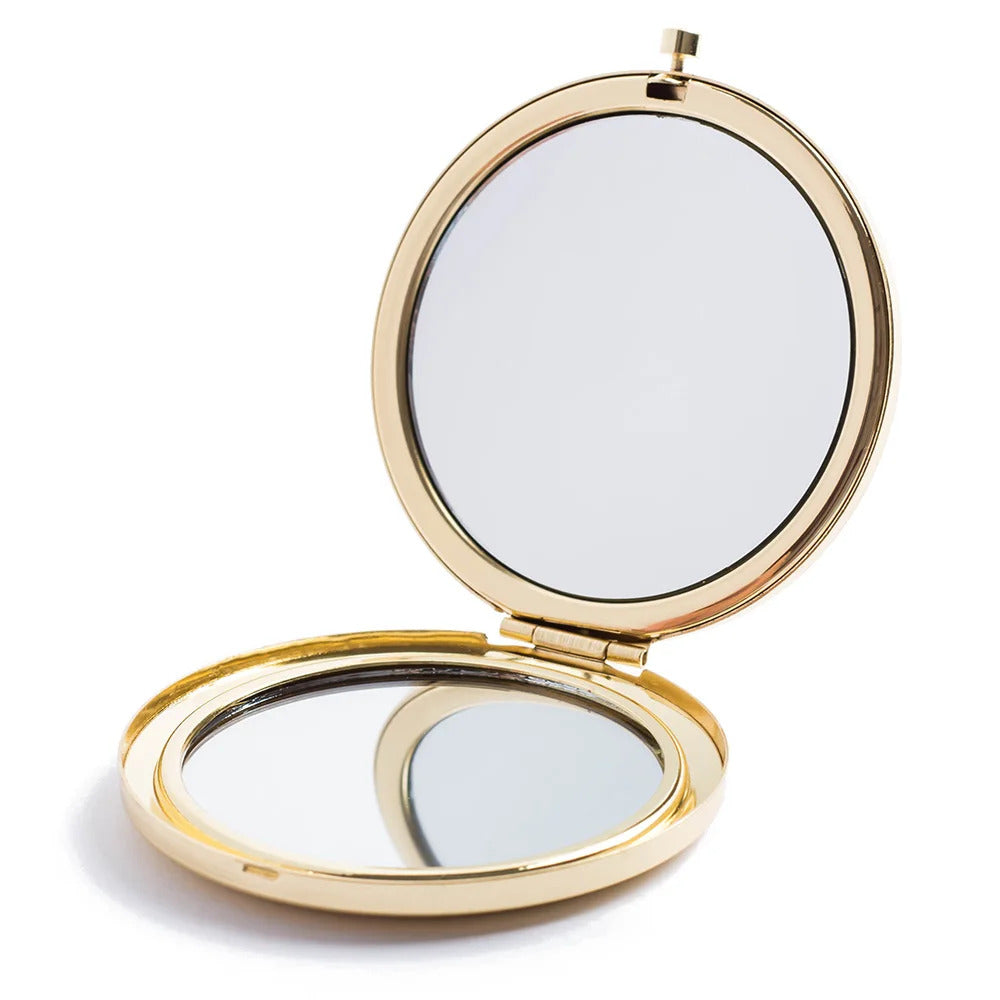 FEN70 Mini Makeup Mirrors 57.1mm Blank Round Metal Compact Mirror Portable Cosmetic Pocket Mirror Girl's Gift Women Beauty
