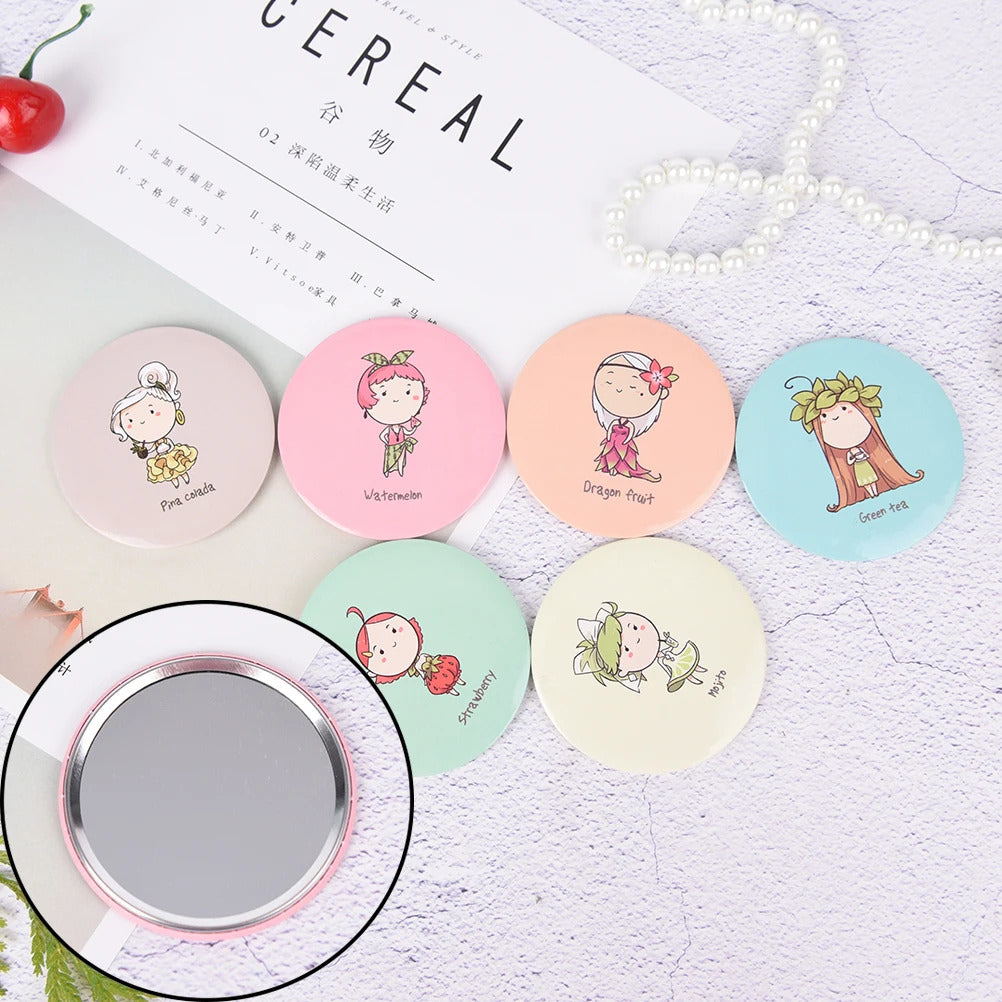 CX351 Cute Girl Mini Pocket Makeup Mirror Cosmetic Compact Mirrors Espelho De Maquiagem Espejos De Bolsillo Friut Design