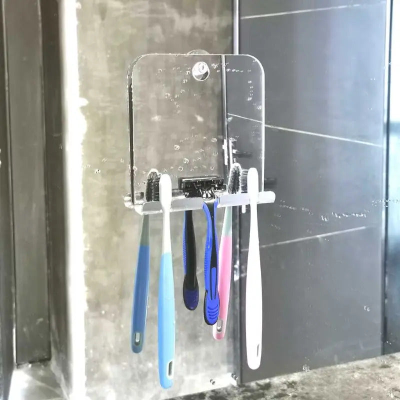 TSHOU1239  Portable Bathroom Shower Fog Free Travel Mirror Washroom Shaving Suction Cup RXJC