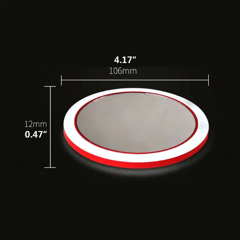 CX420  Wireless USB Charge LED Light Mini Circular Makeup Mirror Travel Cosmetic Mirror U2JD