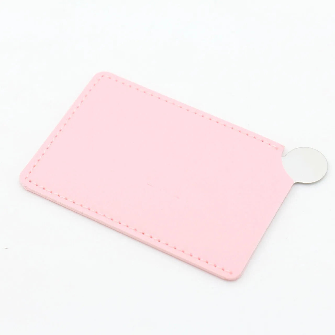 L316 Portable Mini Shatter Proof Card Style Pocket Folding Cosmetic Mirror PU Leather Cover Stainless Steel Makeup Mirror Card