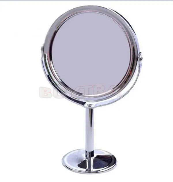 L202  Make Up Mirrors Stainless Steel Holder Cosmetic Bathroom Double-Sided Desk Makeup Mirror Dia 8cm Women Ladies Home Office