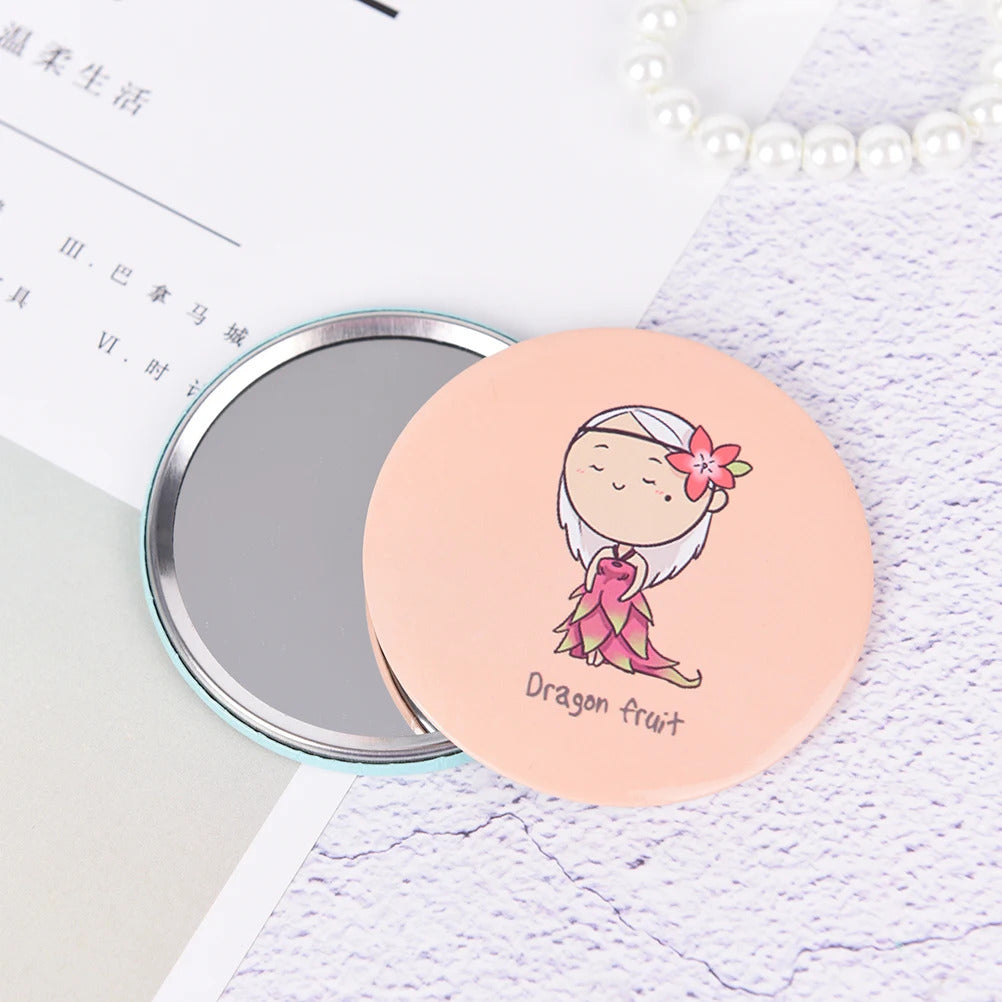 CX351 Cute Girl Mini Pocket Makeup Mirror Cosmetic Compact Mirrors Espelho De Maquiagem Espejos De Bolsillo Friut Design