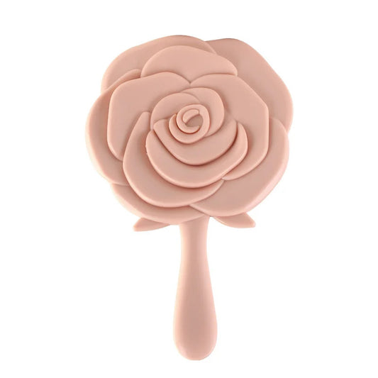 L88 Makeup Mirror Elegant Rose Shape Design Handle Mirror Portable Travel Size Pink Fixing Makeup Mirror Cute Princess Tiny