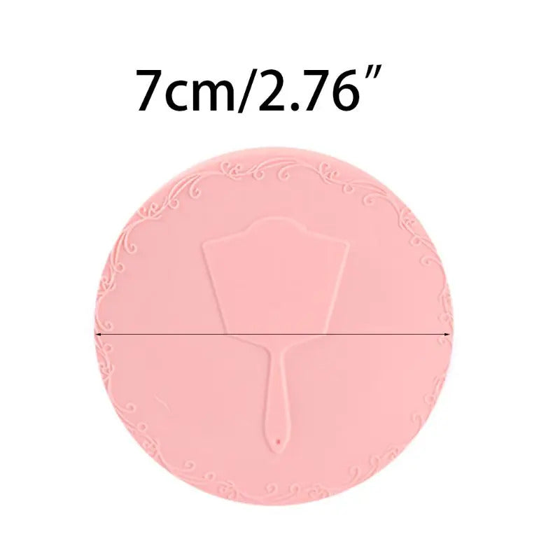 L478  7cm/2.76in Creative Cartoon Embossed Round Mini Pocket Makeup Mirror Single Side Compact Cosmetic Tool Travel Portable
