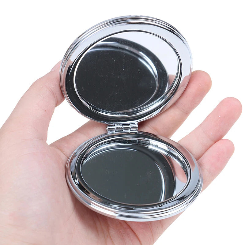 TSHOU921 Double-Sided Folding Cosmetic Mirror Mini Makeup Mirror Compact Pocket Mirror Female Gifts With Flowing Sparkling Sand
