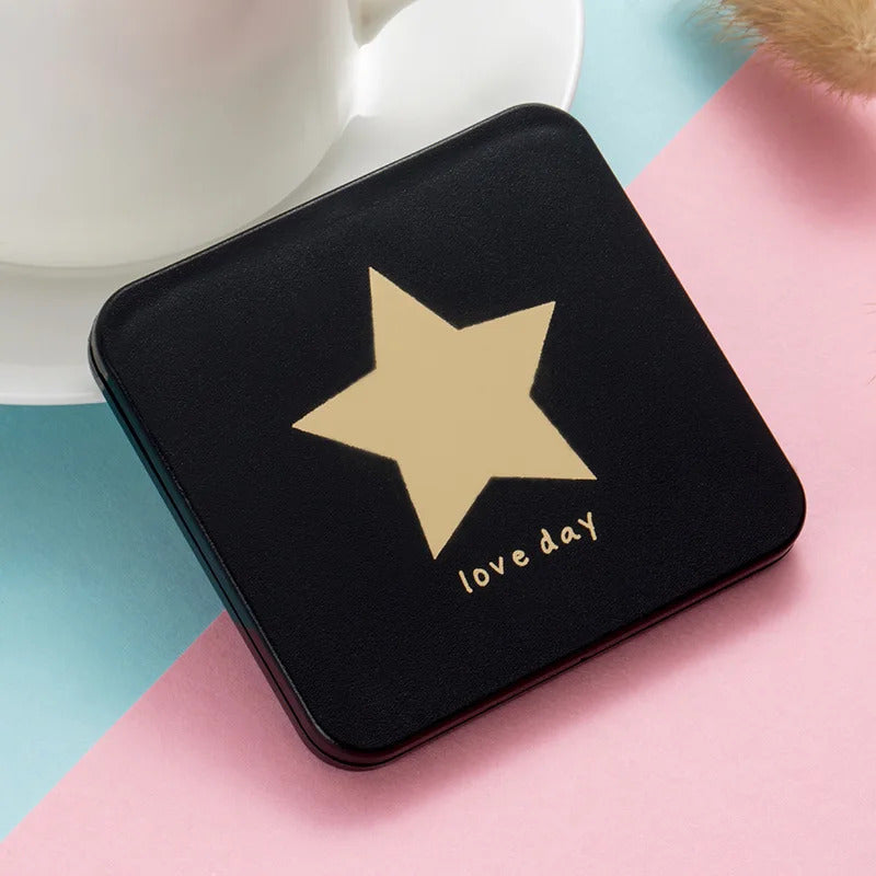 CX658 Double-sided Mirror Foldable Makeup Mirrors Lady Cosmetic Hand Folding Portable Compact Pocket
