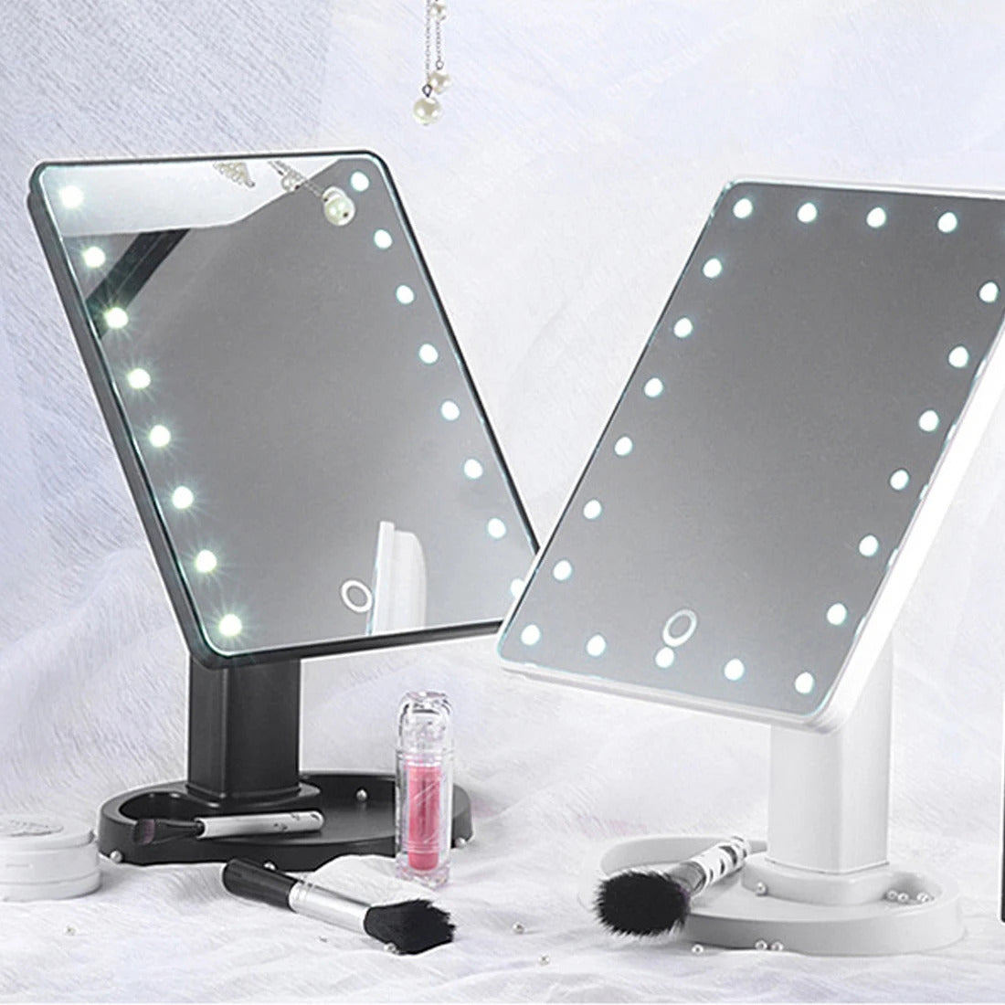TSHOU467 storag vanity mirror 360 degree rotating mirror adjustable 16/22 LED touch screen portable touch sensor luminous mirror
