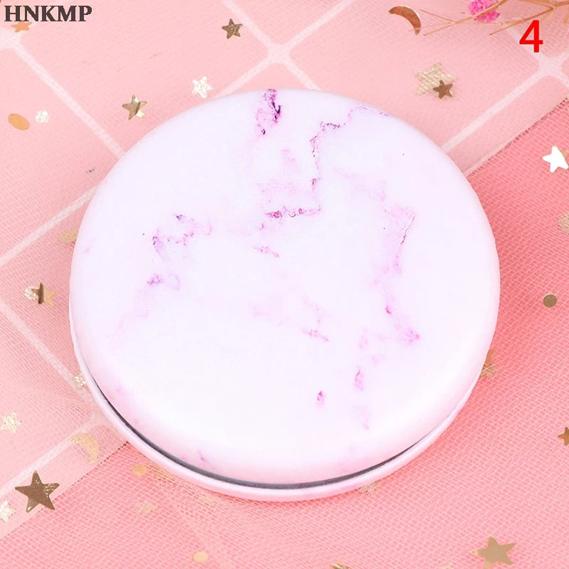 CSHOU347 Marble Pattern Portable Double Sided Mirror Foldable Pocket Makeup Mirror Women Girls Beauty Cosmetic Compact Mirrors