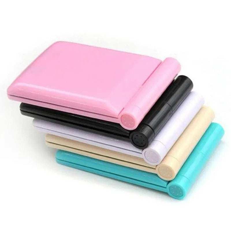 CX428 Lights Lamps Women Foldable Makeup Mirrors Lady Cosmetic Hand Folding Portable Compact Pocket Mirror