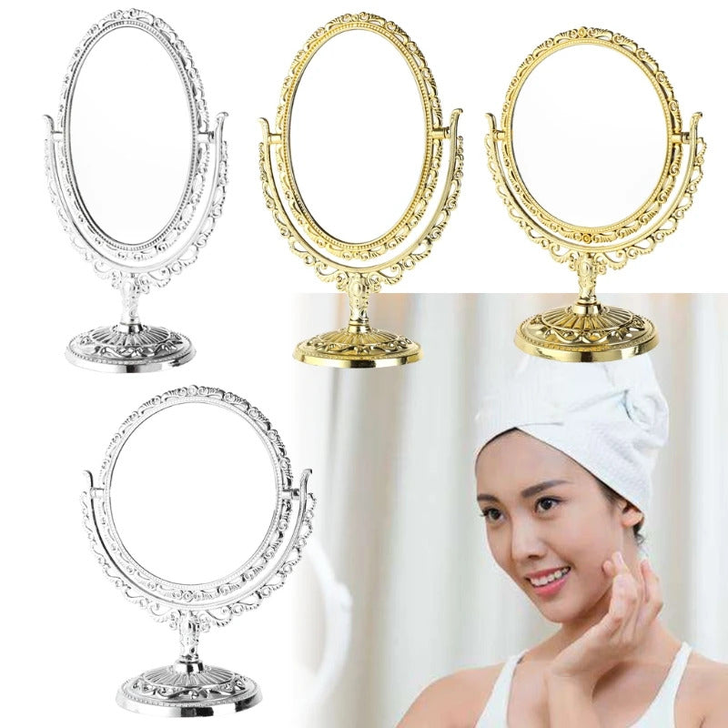 CX204 Sides Makeup Mirror Stand Table Cosmetic Mirror Plastic Dresser Mirrors Tools
