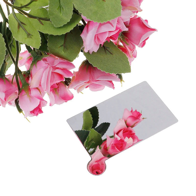 L414 Portable Travel Fashion Stainless Steel Cosmetic Mirror Shatter-proof Makeup Mirror With Carry Sleeve Birthday Gift