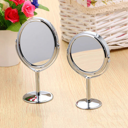 CASHOU171  Magnification  Makeup Mirror Dual 2 Sided Round Shape Rotating Cosmetic Mirror Stand Magnifier Mirror Standing Mirro