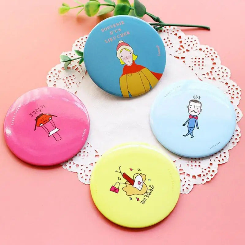 TSHOU1227 Cartoon Anti-fall Portable Small Mirror Cute Girls Makeup Mirror Pocket Mirror For Beauty Tools Mini Mirror Cosmetics