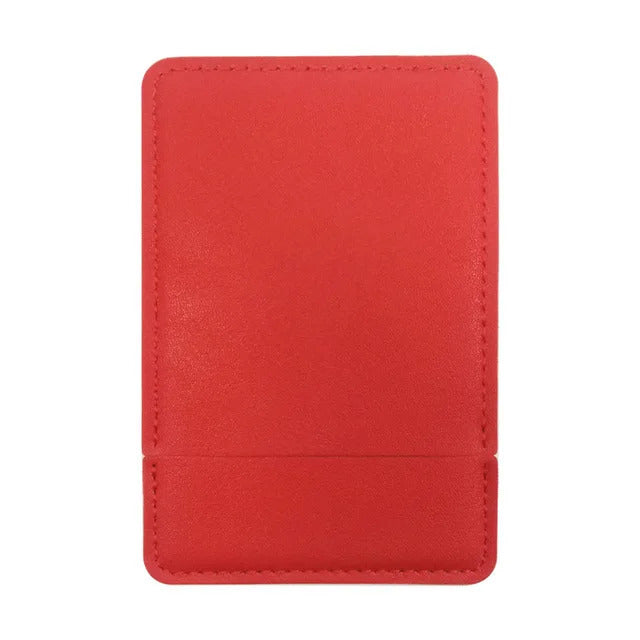 DA77 Ultra-thin Cosmetic Mirror Stainless Steel Shatter-Proof Portable PU Leather Sleeve Pocket Card Mirror Makeup