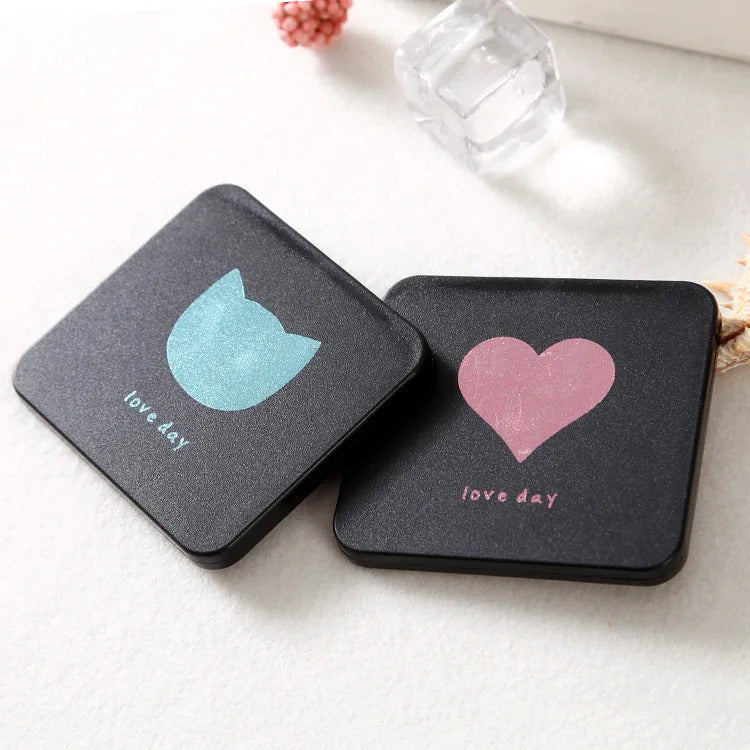 l432 Mini Square Makeup Mirror Portable Hand Mirror Double-sided Makeup Vanity Mirror Foldable Compact Mirror Pocket Cosmet