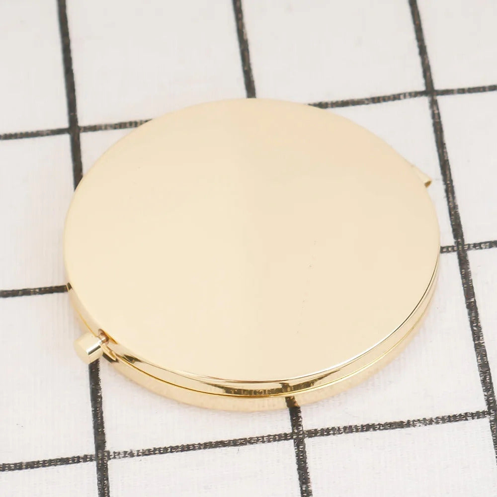 FEN70 Mini Makeup Mirrors 57.1mm Blank Round Metal Compact Mirror Portable Cosmetic Pocket Mirror Girl's Gift Women Beauty