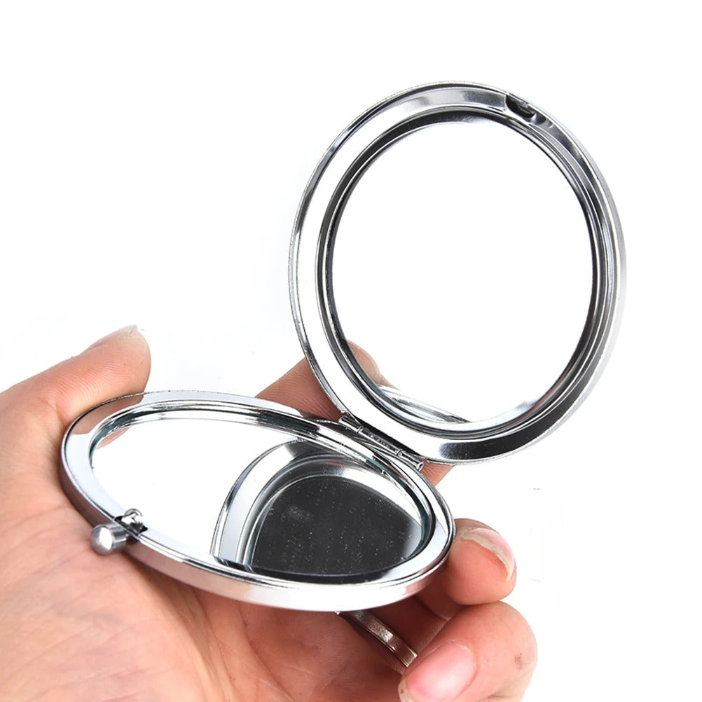 CX228  portable Metal Mini double sides Makeup Mirror Pocket Mirror Compact Folded Portable Small Round Hand Mirror For Makeup
