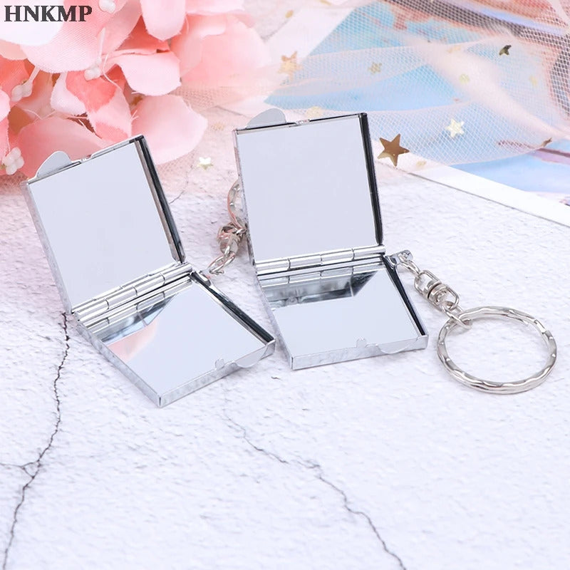 TSHOU742  Makeup Cosmetic Folding Portable Compact Pocket Makeup Mirror Lady Mini Personalised Key Ring Keychain