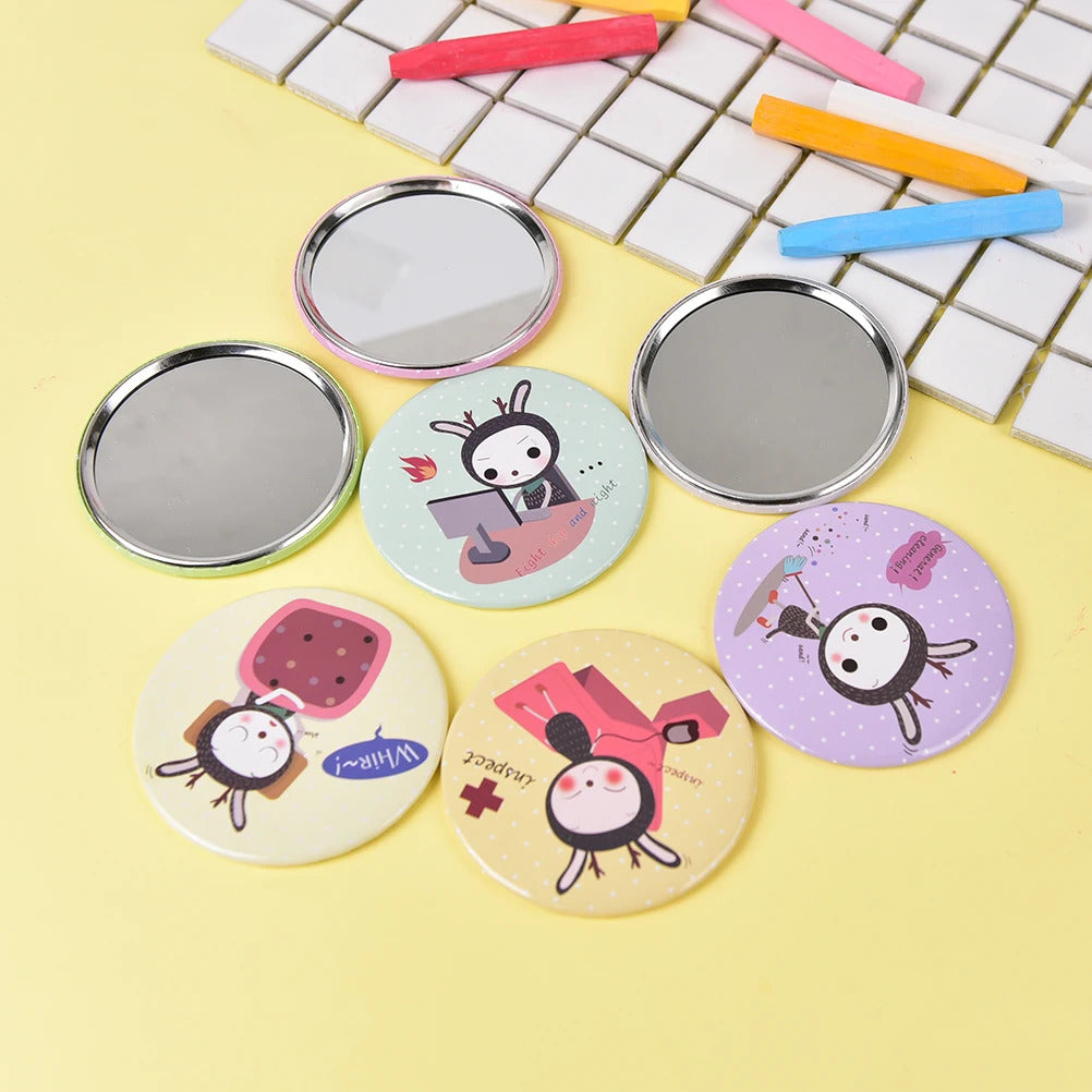 CX707 Cute Annimal Mini Small Pocket Makeup Mirror Cosmetic Compact Metal Mirrors Color Random Make Up Mirrors