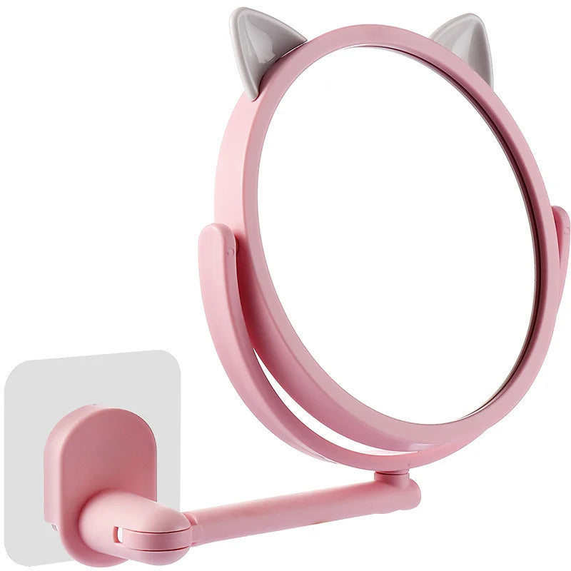 CX215 Fold Makeup Mirror Bathroom Wall Mounted Beauty Vanity Mirror Makeup Bath Cosmetic Folding