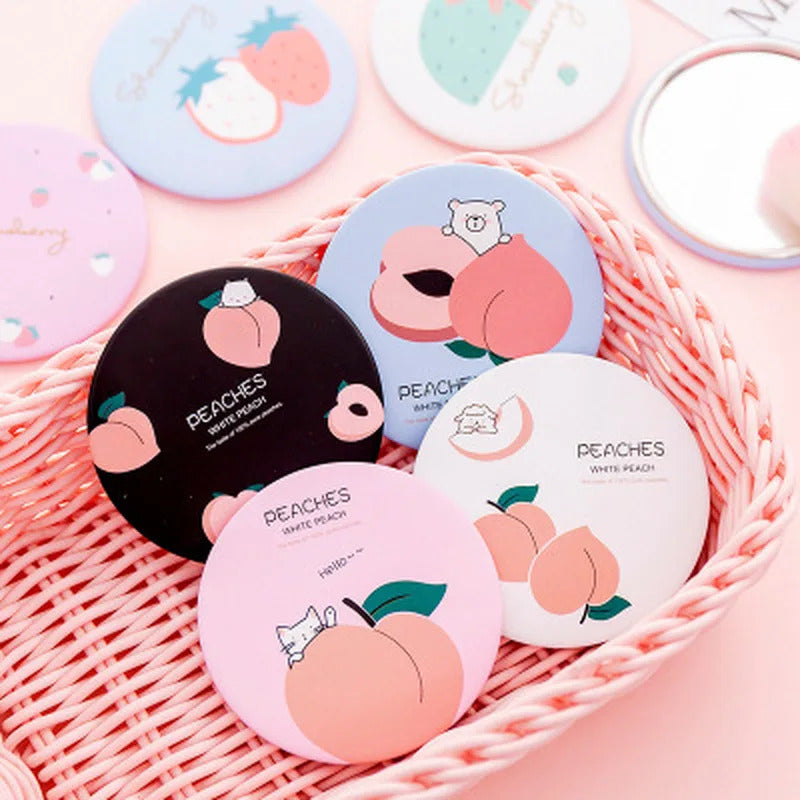 TSHOU860 Makeup Mirror Portable Hand Mini Make Up Mirror Travel Round Pocket Cosmetic Mirror Portable Beauty Makeup Accessories
