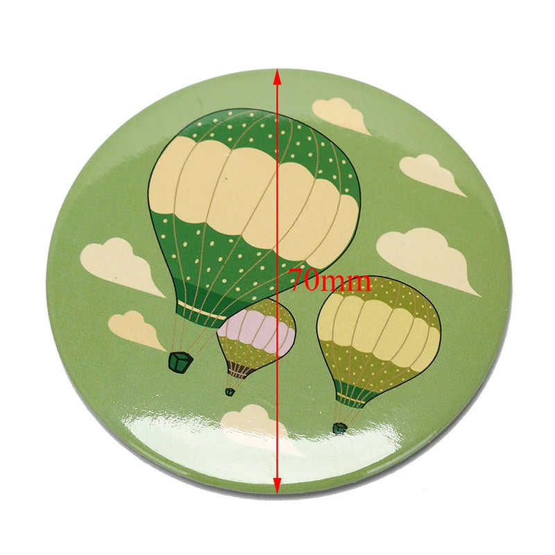 SET07  Fashion cute mini cartoon small round mirror portable makeup glass mirror portable princess makeup mirror