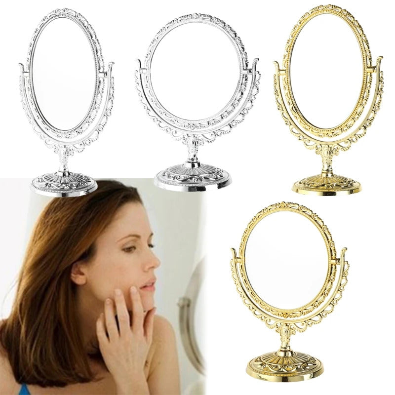TSHOU987 Sides Makeup Mirror Stand Table Cosmetic Mirror Plastic Dresser Mirrors Tools