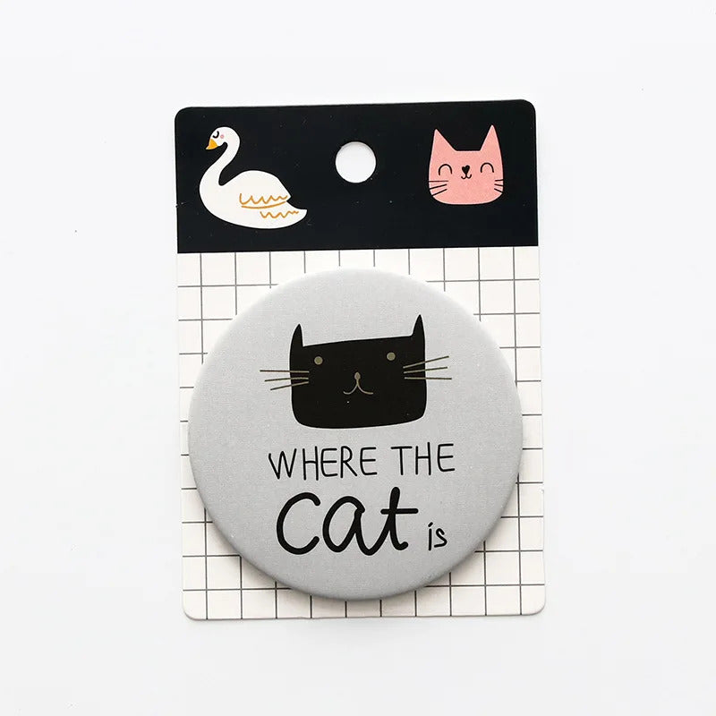 TSHOU922  Cartoon Pocket Mirror Cute Personality Fashion Portable Round Mirror Mini Makeup Mirror Gift Giveaway For Beauty Tools
