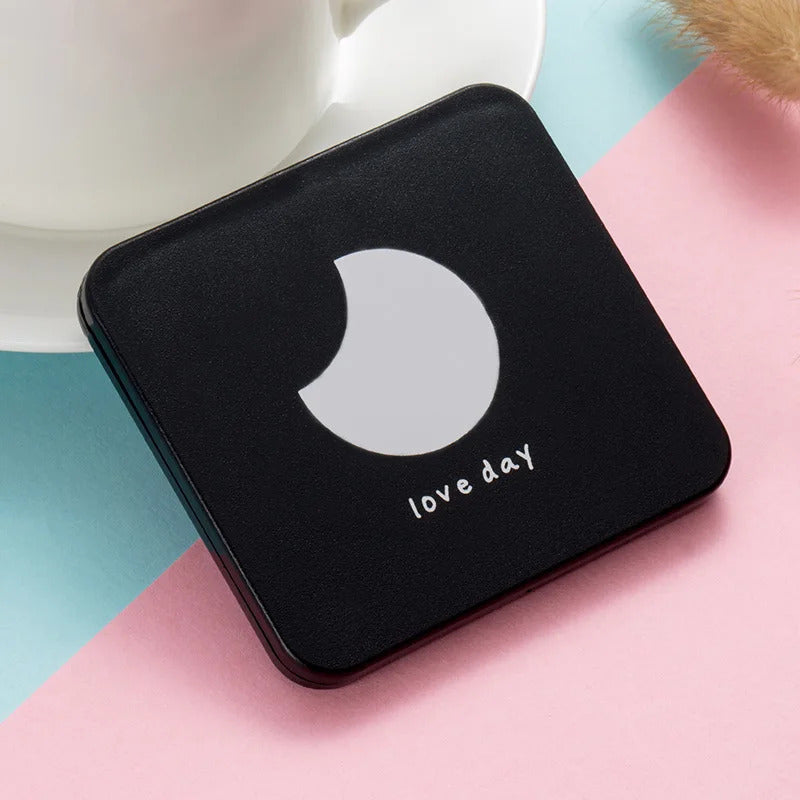 TSHOU590 Double-sided Mirror Foldable Makeup Mirrors Lady Cosmetic Hand Folding Portable Compact Pocket