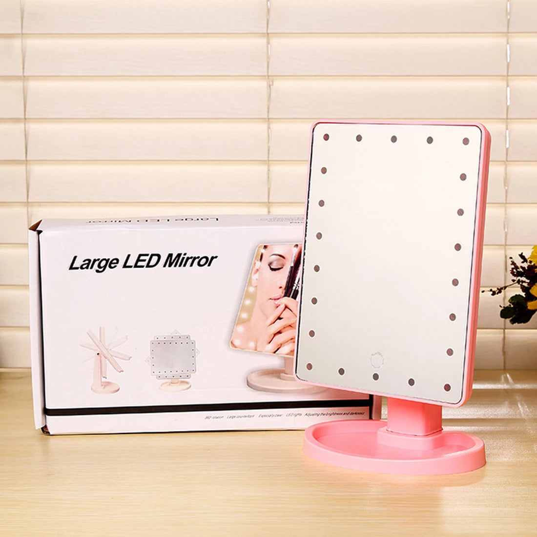 TSHOU467 storag vanity mirror 360 degree rotating mirror adjustable 16/22 LED touch screen portable touch sensor luminous mirror