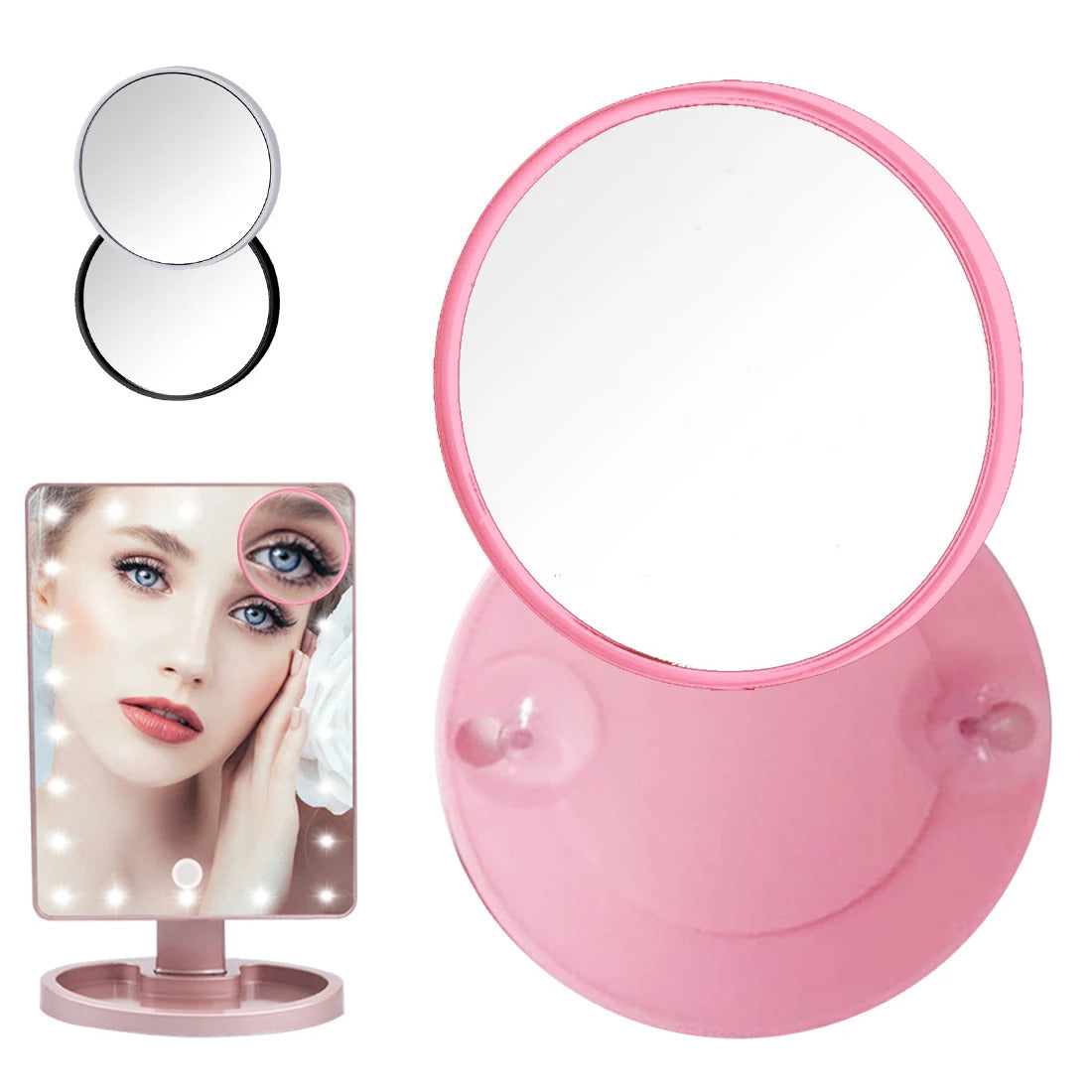 CASHOU103 Small  Makeup Mirror Touch Screen 10 Times Suction Cup Magnifying Glass Small Round Mirror Portable Mini Makeup Mirror