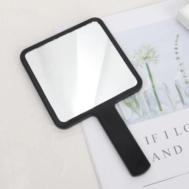 TSHOU1032 Handle Mirror Square Makeup Mirror Handheld Vanity Mirror Hand Mirror SPA Salon Makeup Vanity Cosmetic Compact Mirror