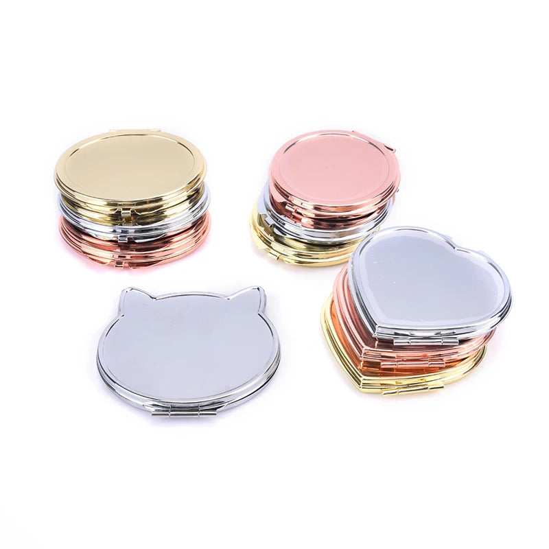 TSHOU1030 Compact Makeup Mirror Cosmetic Magnifying Round Pocket Make Up Mirror for Purse Travel Bag Home Office Mirror