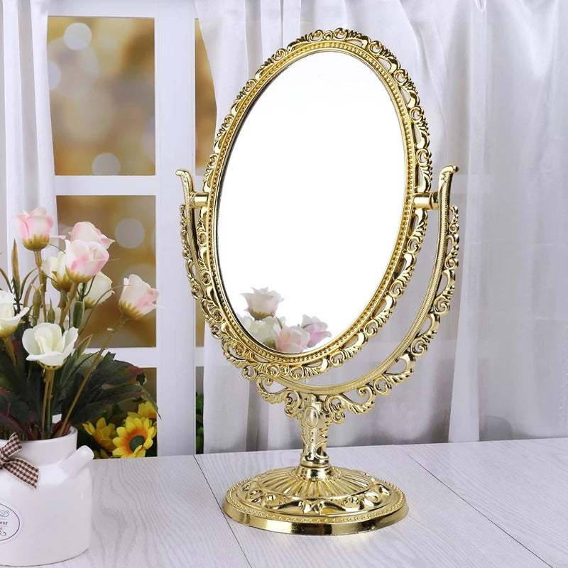 CX204 Sides Makeup Mirror Stand Table Cosmetic Mirror Plastic Dresser Mirrors Tools