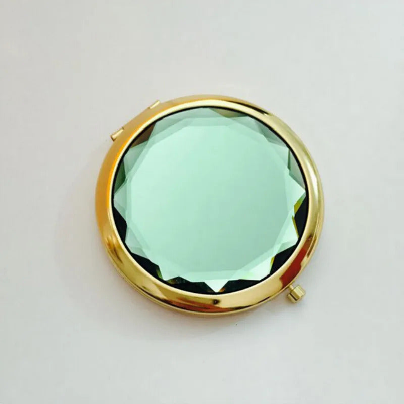 CX442 Luxury Crystal Makeup Mirror Portable Round Folded Compact Mirrors Gold Silver Pocket Mirror Making Up for Personalized