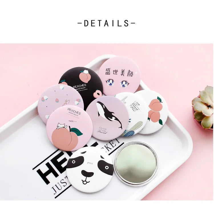 CX315 Cartoon Anti-fall Portable Small Mirror Cute Girls Makeup Mirror Pocket Mirror for Beauty Tools