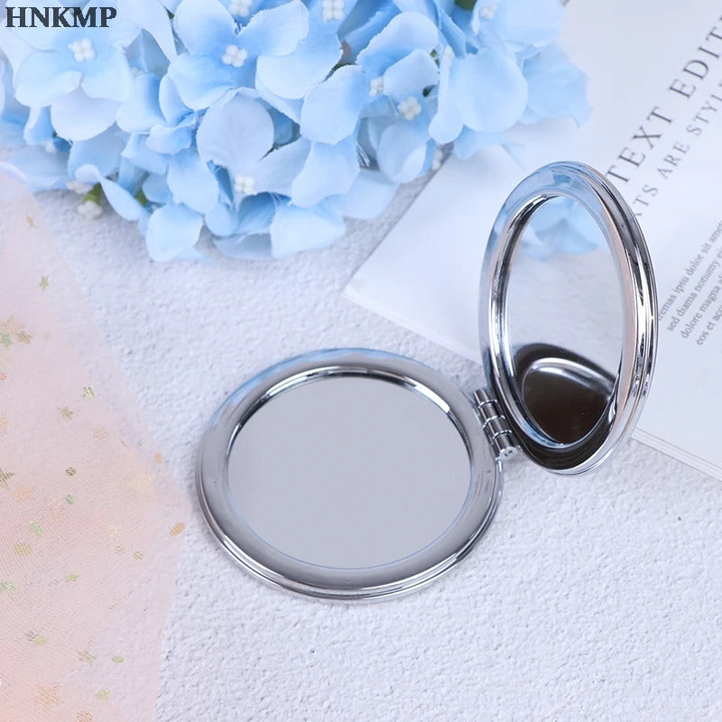 TSHOU535 Portable Double-Sided Mini Makeup Mirror Compact With Flowing Sparkling Sand Pocket Mirror Folding Cosmetic Mirror