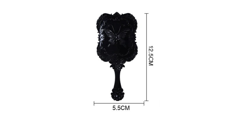 CX184 Plastic mirror retro butterfly carving dressing mirror small gift handle makeup mirror 12.5*5.5cm