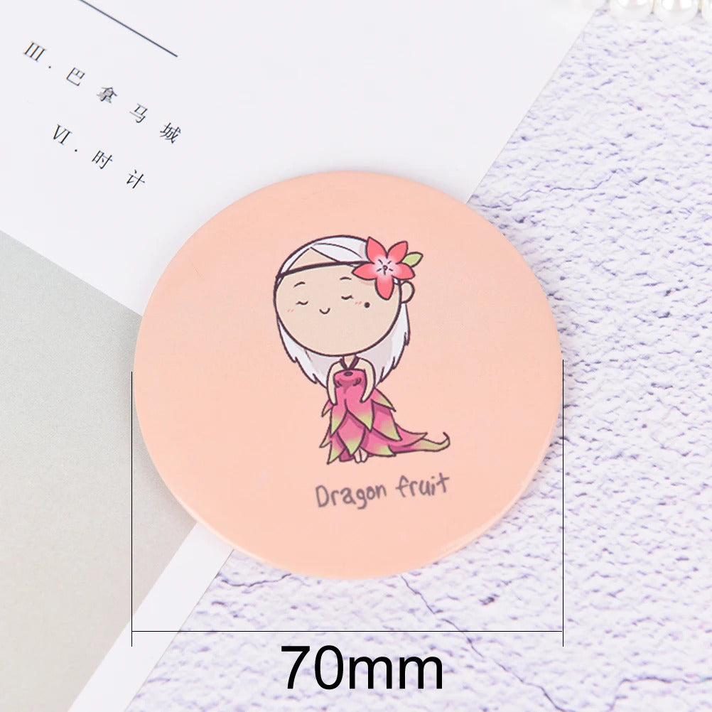 CX322  Cute Girl Mini Pocket Makeup Mirror Cosmetic Compact Mirrors Espelho De Maquiagem Espejos De Bolsillo Friut Design