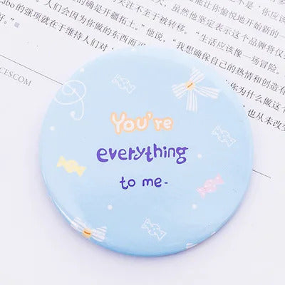 FEN19 New Fashion Lady Portable MIni Makeup Mirror Cute Cartoon Pattern Portable Compact Pocket Mirror Mini Cosmetic Mirror