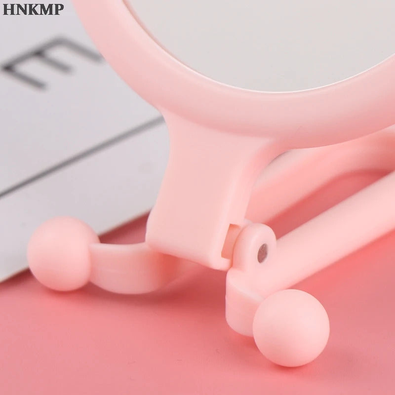 SET18  Travel 15/10X Magnifying Handheld Vanity Mirror Folding Hand Held Mirror-Double Sided Folding Adjustable Pedestal Makeup