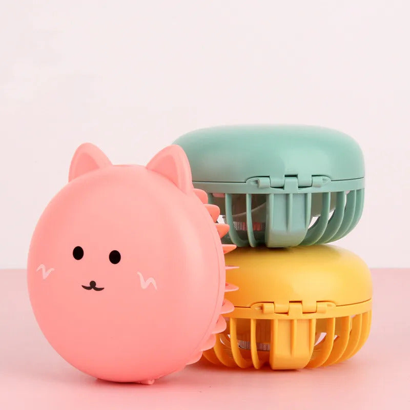 CX151 Cute Cat Portable Mini Pocket Fan Rechargeable LED Fill Light with Makeup Mirror Is Portable for- You To Put Into The Back