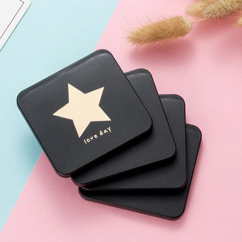 CSHOU394  Double-sided Mirror Foldable Makeup Mirrors Lady Cosmetic Hand Folding Portable Compact Pocket