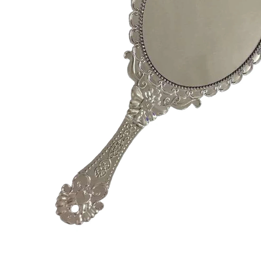 cshou389  hot European Style Vintage Handheld Roses Mirror Princess Women Girls Oval Vanity Makeup Cosmetic Tool with Anti-Slip