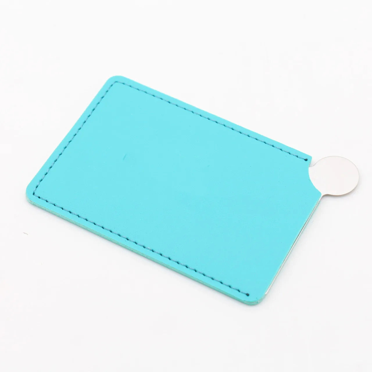 L316 Portable Mini Shatter Proof Card Style Pocket Folding Cosmetic Mirror PU Leather Cover Stainless Steel Makeup Mirror Card
